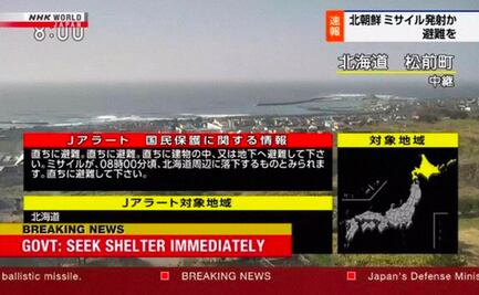 Japón lanza alerta; pide a habitantes de Hokkaido buscar refugio por misil norcoreano