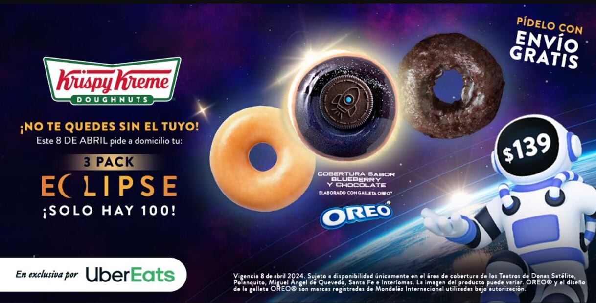 Krispy Kreme Celebra el Eclipse Solar del 2024 con Donas Temáticas
Foto: Captura de pantalla