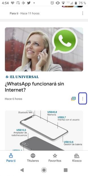 Recibe recomendaciones de EL UNIVERSAL desde Google Discover