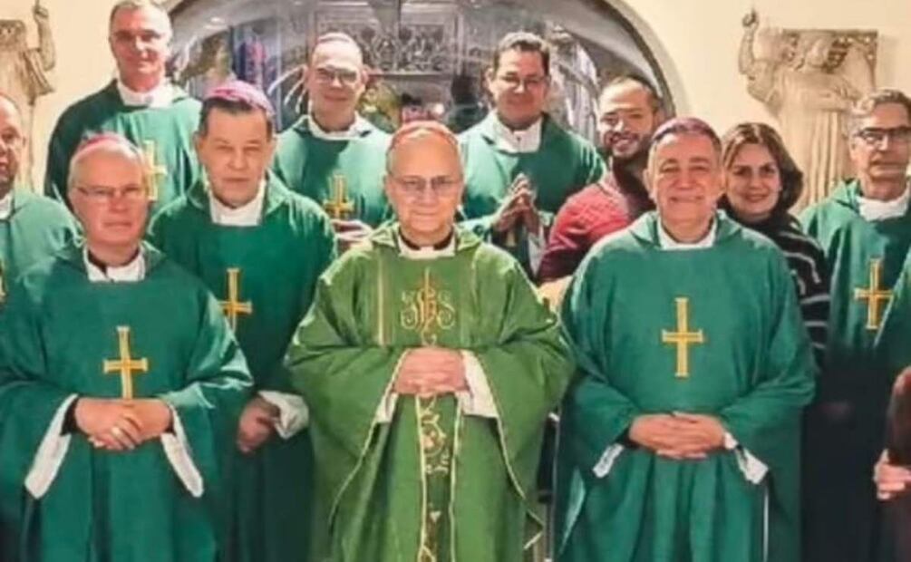 Arzobispo de Yucatán, Gustavo Rodríguez Vega, se pronuncia sobre elección del papa León XIV (08/05/2025). Foto: Especial