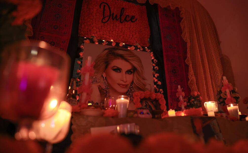 Ofrenda para la cantante Dulce en la Casa Fuerte del Indio Fernández.
Foto: Luis Marin/Clasos.com.mx