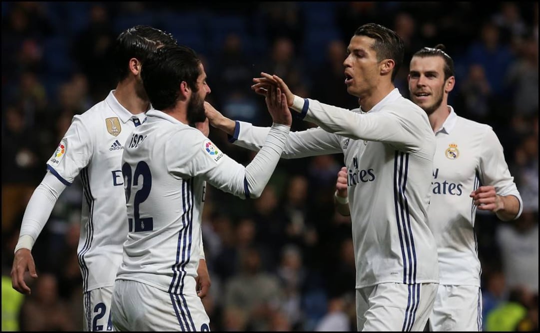 Cristiano Ronaldo festejando el triunfo del Real Madrid ante las Palmas. Reuters.