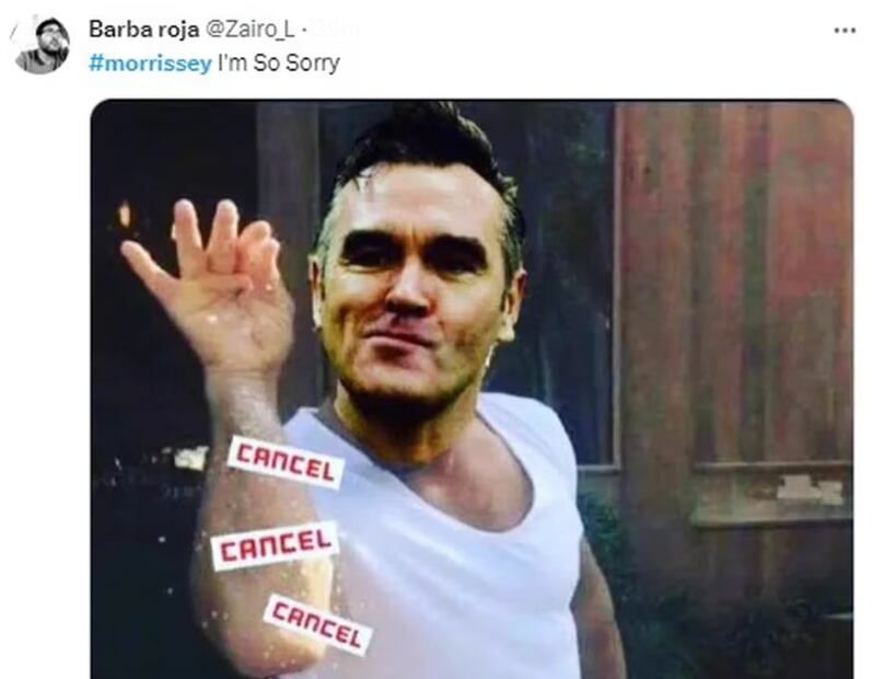 Morrissey pospone fecha para su concierto en México. Foto: Redes Sociales