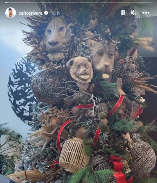 Carlos Rivera presume su árbol de Navidad en honor a su hijo León.