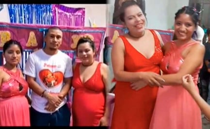 Viral: Hombre celebra Baby Shower con sus dos esposas