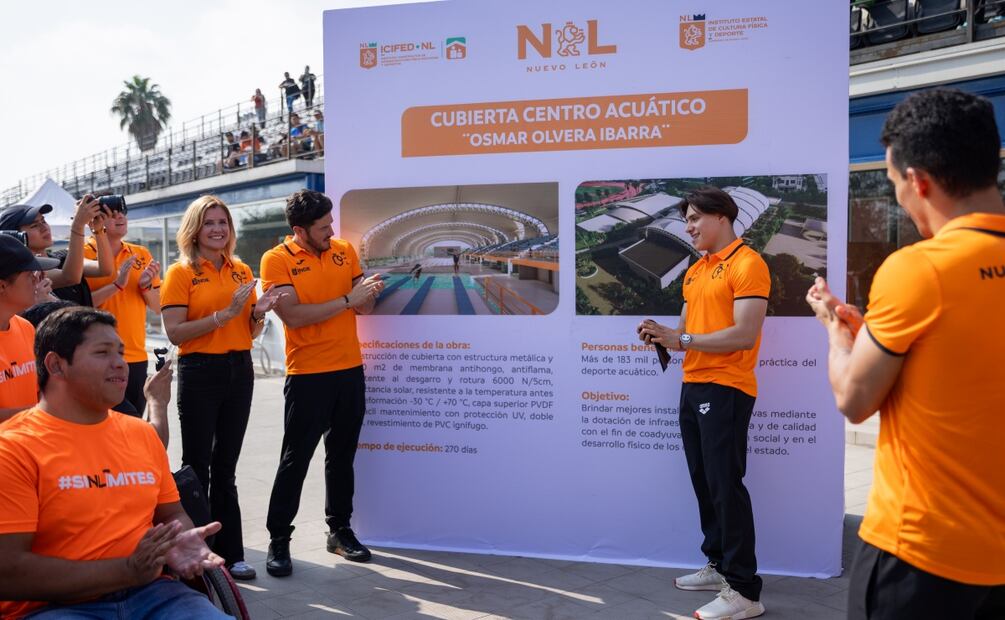 Nuevo León apuesta por el alto rendimiento; Samuel García anuncia techumbre para Centro Acuático y renovación total del Parque Niños Héroes. Foto: Especial
