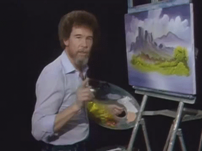 El peinado de Bob Ross era falso