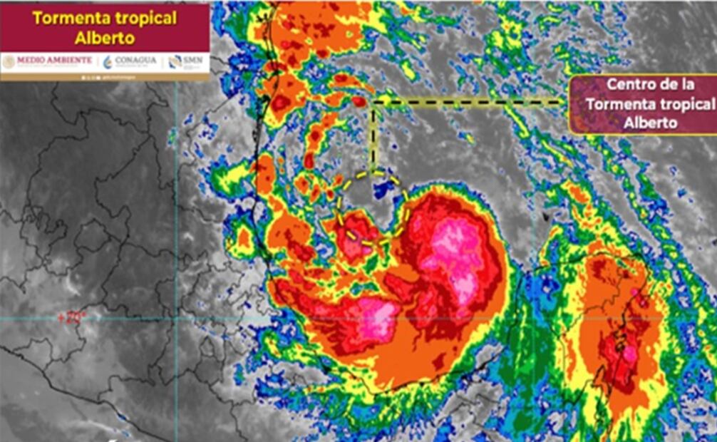 Tormenta tropical “Alberto”. Foto: Conagua
