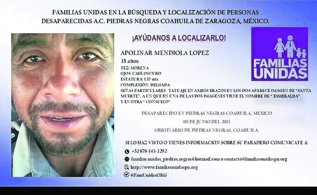 Consuelo no sabe nada de su esposo Apolinar Mendiola desde julio de 2013; la denuncia que interpuso no ha dado resultados, Foto: Especial