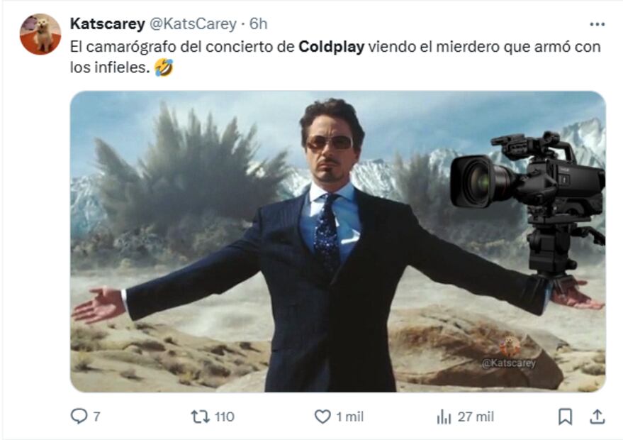 Usuarios reaccionaron a la infidelidad de Andy Byron en el concierto de Coldplay con sus mejores memes. Foto: Captura de pantalla