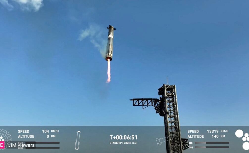 Lanzamiento de cohete de Space X en Texas. (06/03/25) Foto: AFP