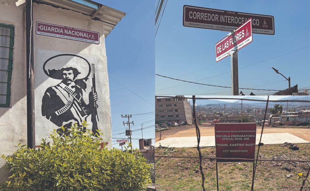 Algunas calles tienen nombres alusivos a la 4T como Guardia Nacional y Corredor Interoceánico, además de que se impulsará la Preparatoria Fidel Castro. FOTOS: ARTURO CONTRERAS. EL UNIVERSAL