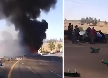 Choque vial en carretera Panamericana, en Edomex, provoca incendio de camión de carga; circulación está detenida