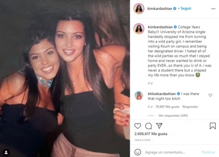 Kim Kardashian le huye a las fiestas y evita el alcohol gracias a Kourtney, su hermana mayor 