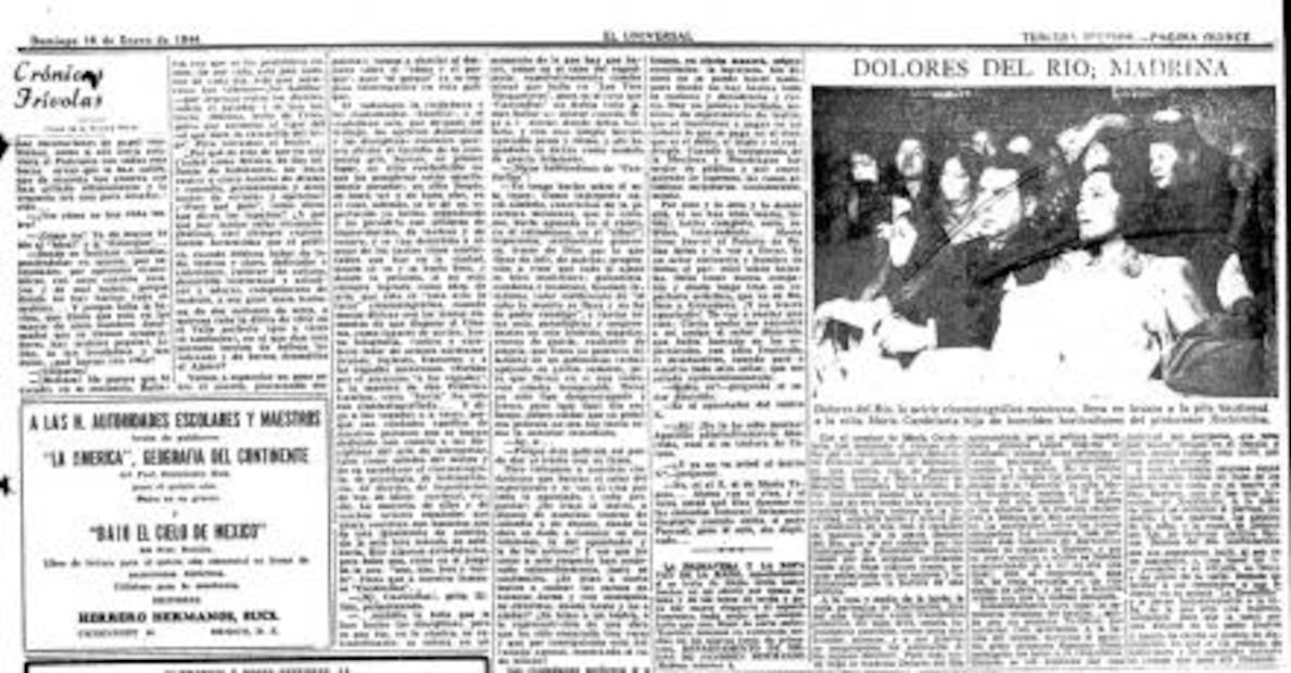 Cuando Dolores del Río fue madrina de una niña en Xochimilco  