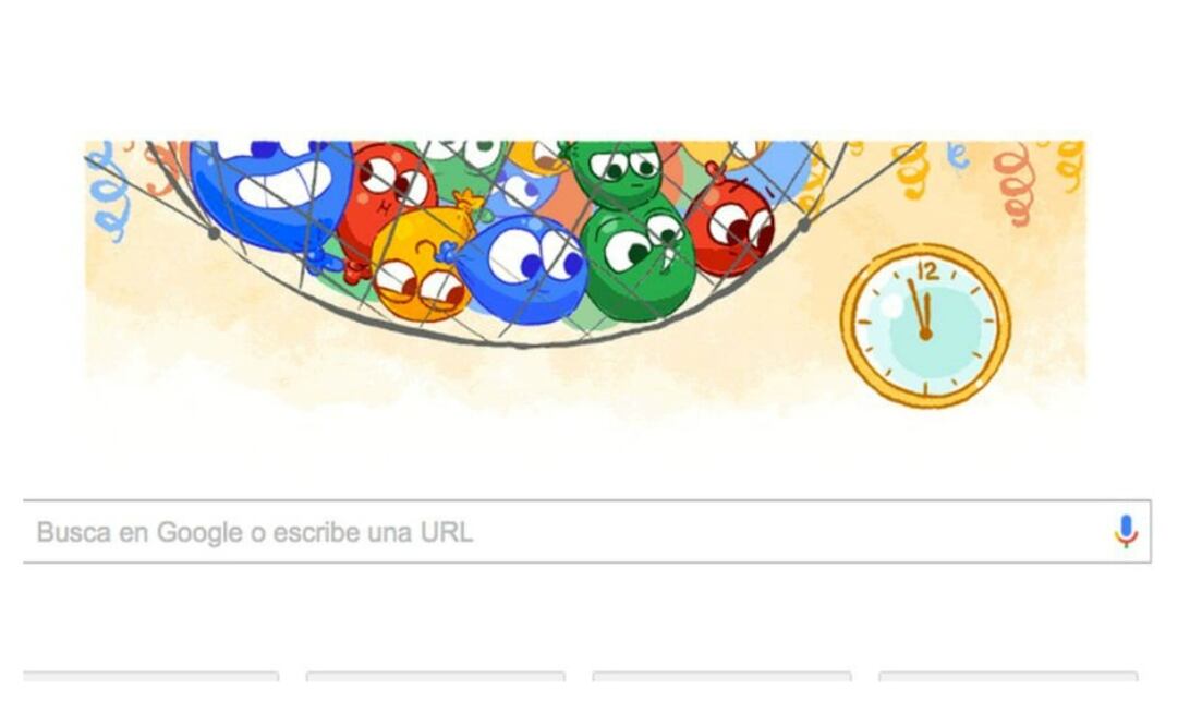 Doodle de Google se une a la espera de la llegada del 2017