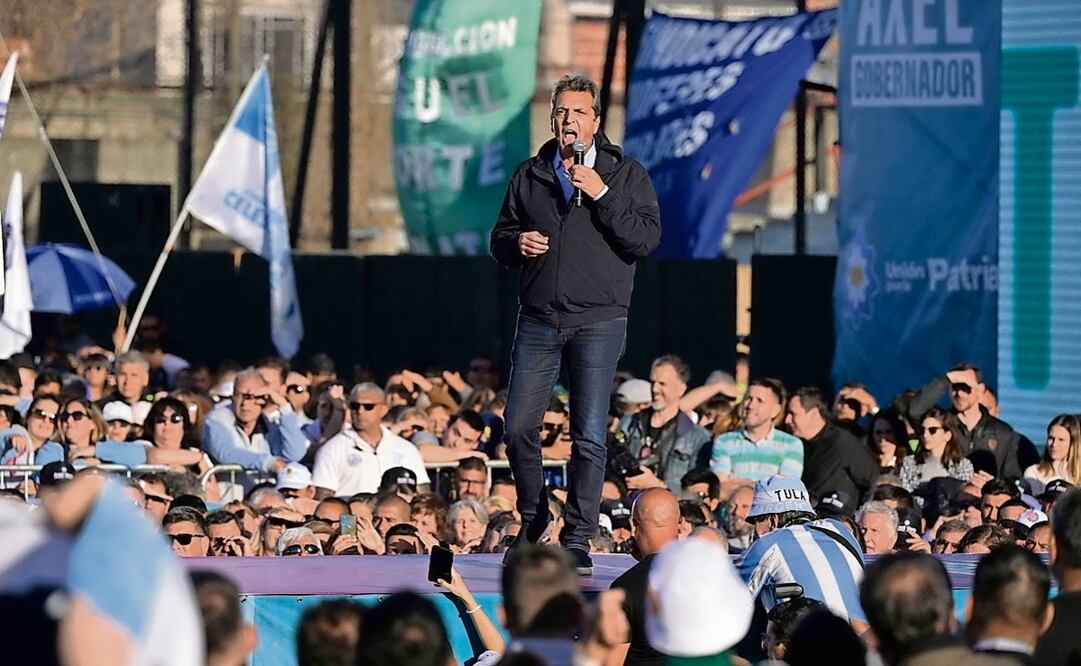El ministro de Economía de Argentina y candidato presidencial por el partido Unión por la Patria, Sergio Massa, en la provincia de Buenos Aires, el martes pasado. Juan Mabromata | AFP