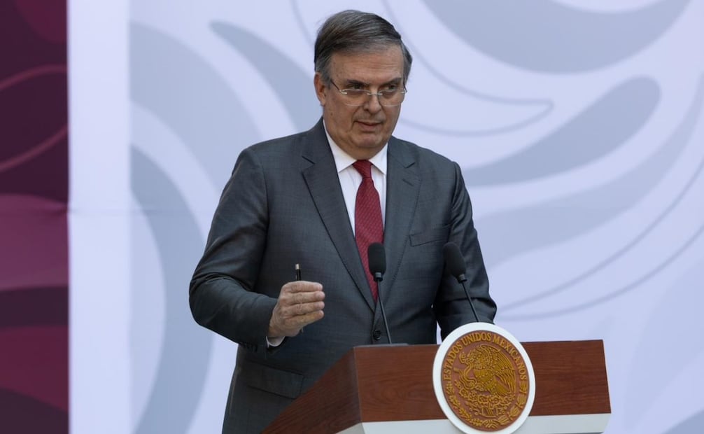 El secretario de Economía, Marcelo Ebrard, durante la presentación del Plan Michoacán este domingo 9 de noviembre de 2025. Foto: Hugo Salvador/ EL UNIVERSAL