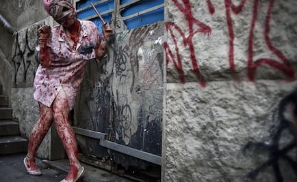 Deambulan “zombies” en calles de Sao Paulo por Día de Muertos