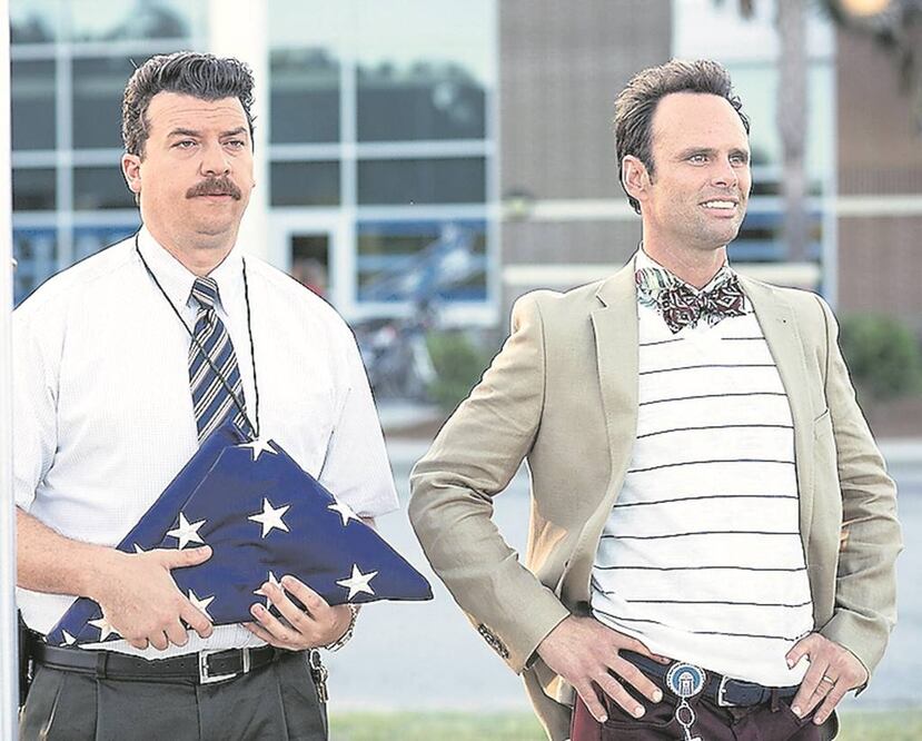 Vice Principals, que estrena todos los domingos a las 23:30 horas a través de HBO, es protagonizada por Danny McBride y Walton Goggins, quienes tienen una rivalidad por conseguir el título de director (CORTESÍA HBO)