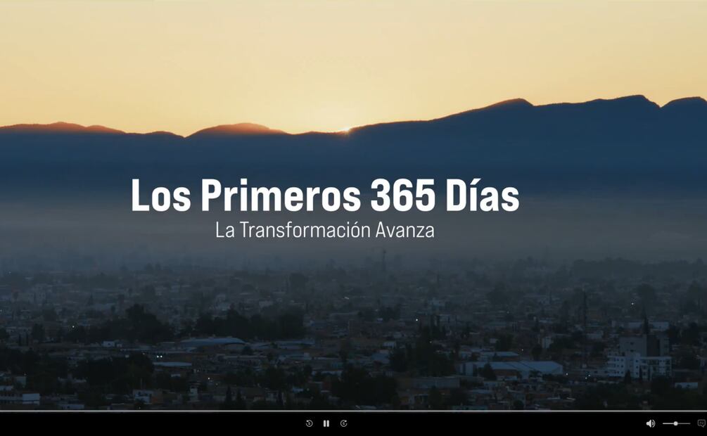 Claudia Sheinbaum estrenó documental "Los primeros 365 días, la transformación avanza" (3/10/2025). Foto: Captura de pantalla
