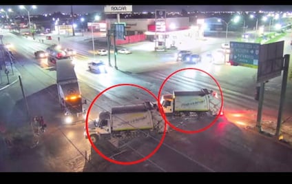 Video: Camiones de basura municipales cerraron paso a policías en Matamoros