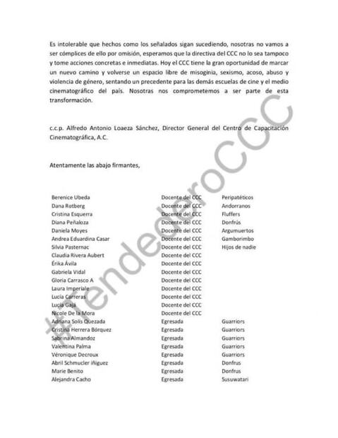 Apoyan actrices y productoras denuncia para detener la violencia de género en el CCC