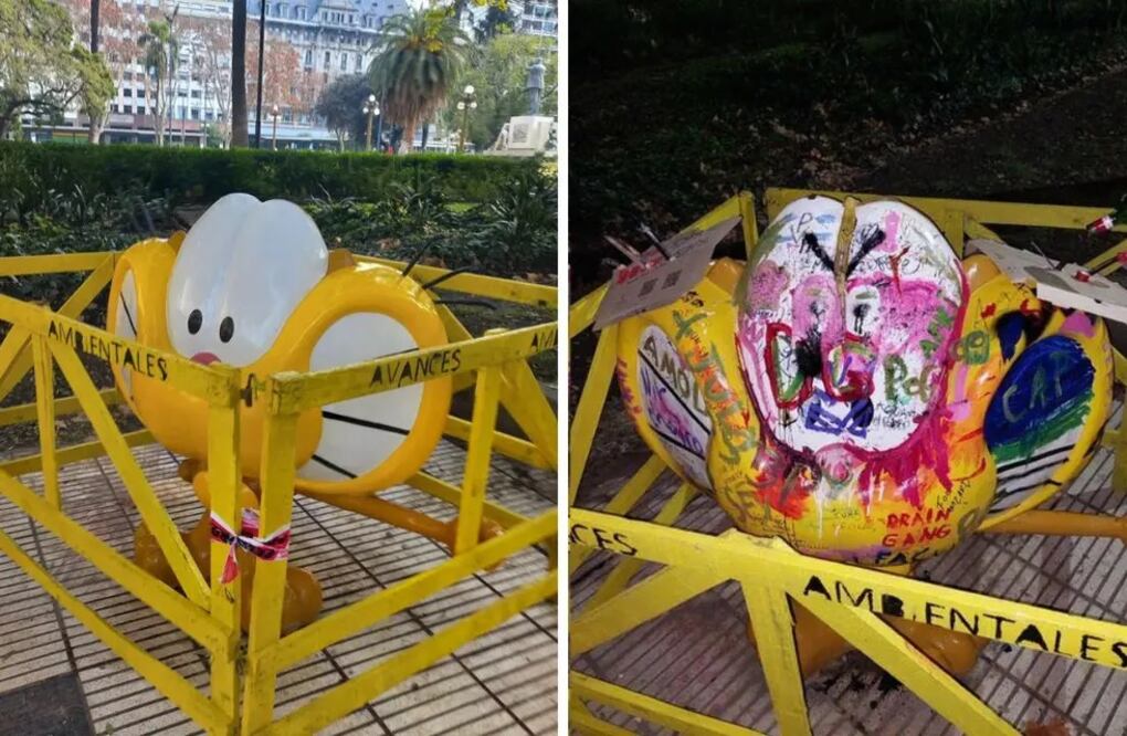 Gaturro vandalizado. Fuente: Twitter @ShowmundialShow