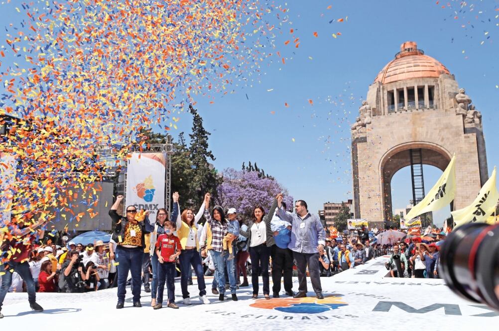 En el Monumento a la Revolución, Alejandra Barrales dijo que Morena ha permitido que opere el narcotráfico (IRVIN OLIVARES. EL UNIVERSAL)