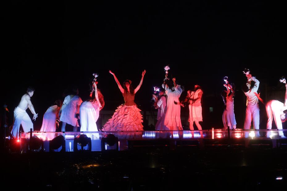 Imágenes del espectáculo El Pueblo Maya y Felipe Carrillo Puerto que se realiza en el Zócalo capitalino a partir de este viernes y hasta el 21 de julio. (FOTOS Gabriel Pano El Universal)
