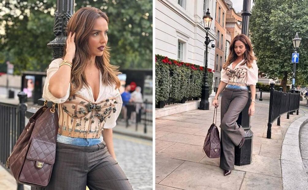 Karla Díaz lleva su bolso Chanel 25 en un viaje a Europa. Foto: Especial. Instagram @karladiazof