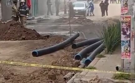 Trabajos de repavimentación provocan fuga de gas en avenida Hank González, en Coacalco; no se reportan lesionados