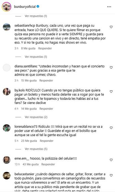 Se lanzan contra Enrique Bunbury  en sus propias redes tras exhibir a fan usando el celular en pleno  concierto.