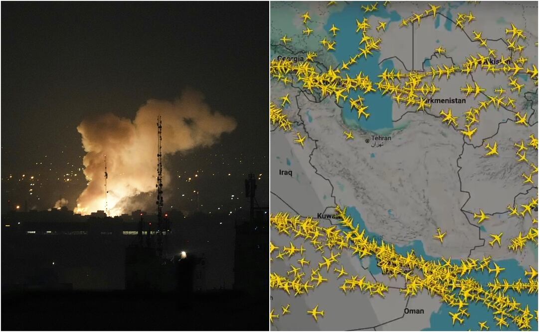 En el video, se aprecia el despliegue de los vuelos por la zona de conflicto, ocasionando que se volviera un agujero vacío de aviones. Foto: AP y X