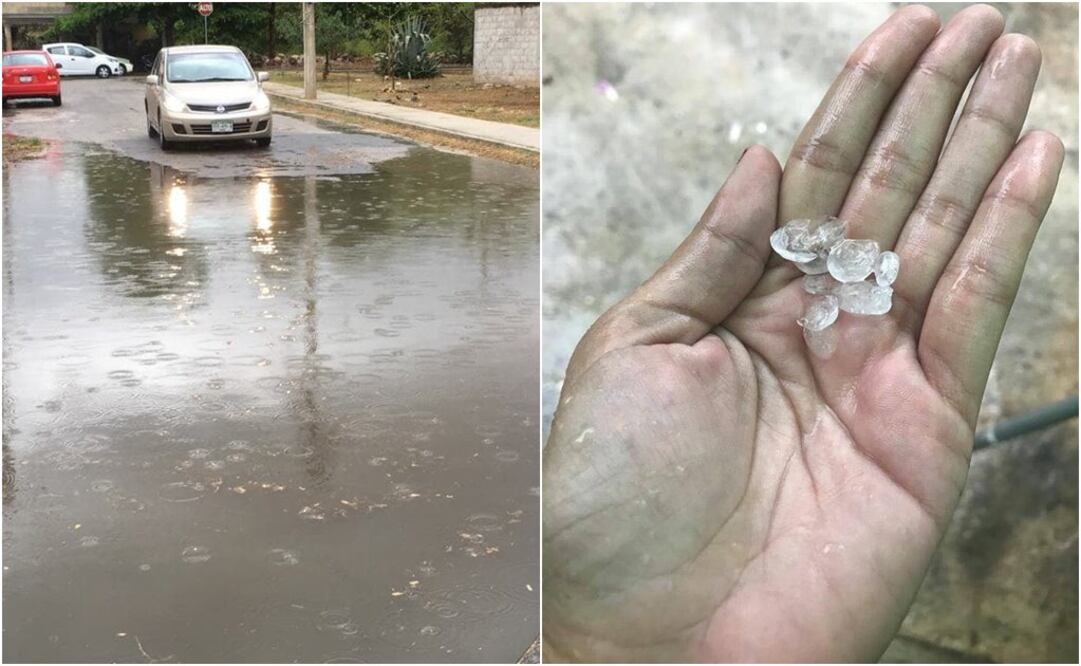 Un fuerte aguacero cayó en Mérida, acompañado de granizo, lo que ocasionó encharcamientos y caos vial en diferentes puntos. Foto: Cuauhtémoc Moreno Cabrera / EL UNIVERSAL