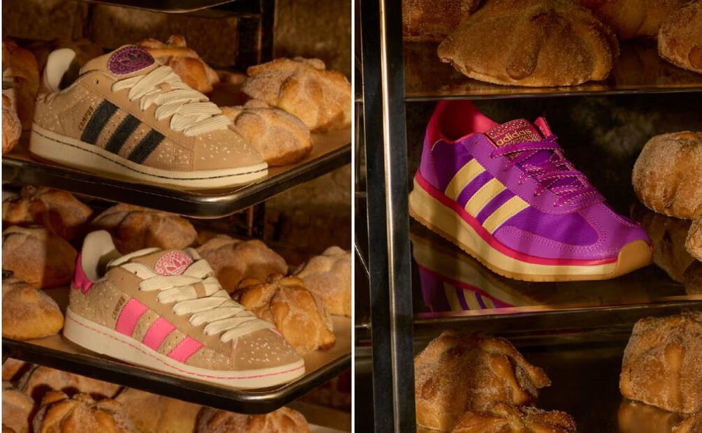 El pan de muerto es motivo de inspiración de los tenis de adidas. Foto: Especial