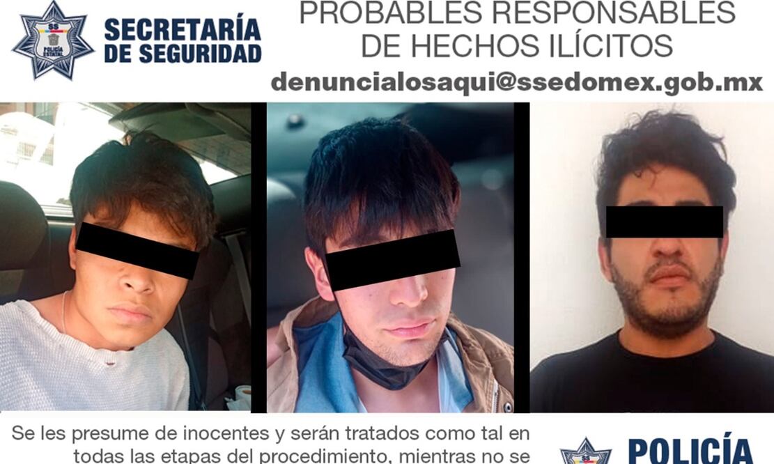 Los probables responsables fueron remitidos con lo decomisado a la Fiscalía General de Justicia del Estado de México. Foto: Especial/EL UNIVERSAL/