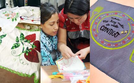 Servilletas bordadas, de flores y frutas a lienzos de expresión