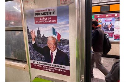 Diputados del PAN piden al Metro CDMX quitar propaganda que convoca a marcha de AMLO