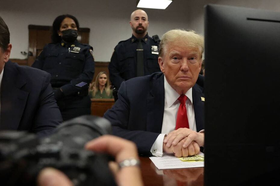 Donald Trump espera ser sentenciado por los ataques personales de Joe Biden sobre su condena penal por el caso de Stormy Daniels. Foto: AFP