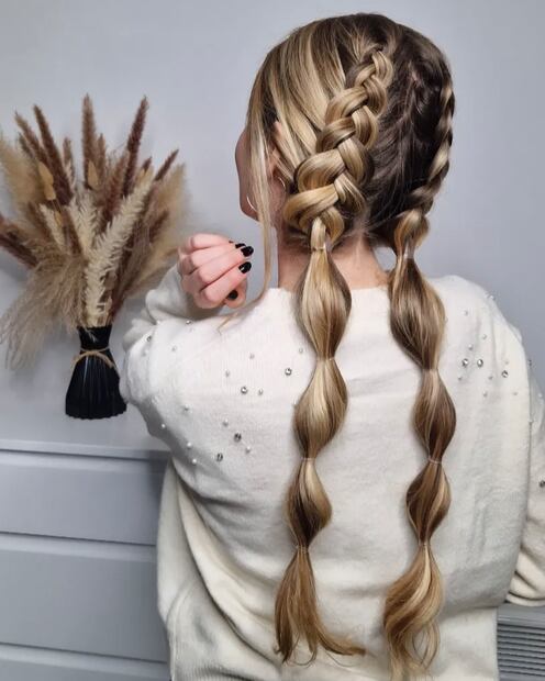 Bubble Braids: juvenil y fresco. Foto: Instagram @nia_hairstyles_