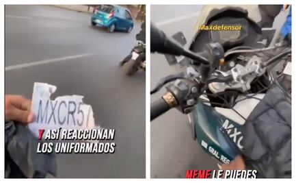 Suspenden a dos policías por ocultar placas en moto oficial; ciudadano los confrontó en video