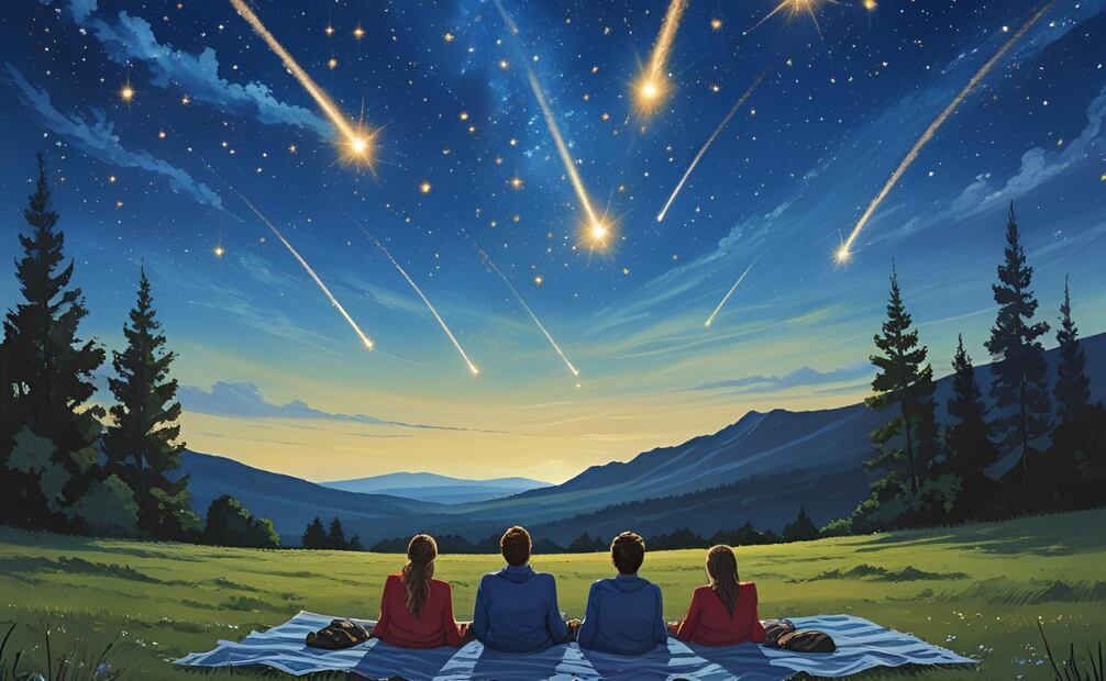 La lluvia de meteoros Delta Acuáridas alcanzará su punto máximo entre la noche del 29 y la madrugada del 30 de julio. Foto: IA