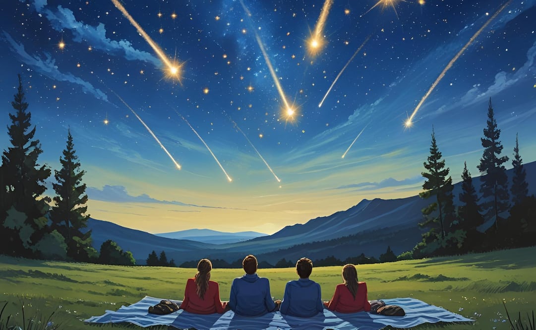 La lluvia de meteoros podrá percibirse en el cielo nocturno del 22 de junio al 2 de julio. Foto: IA