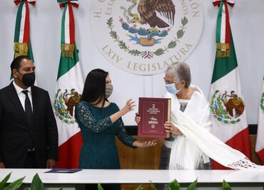 Sánchez Cordero entrega al Congreso de la Unión Segundo Informe de AMLO