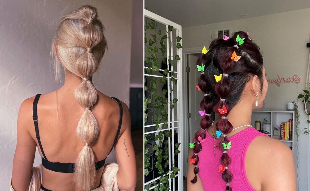 Coletas seccionadas. Foto: Instagram @updos.by.jocelyn y @curlywavypatty