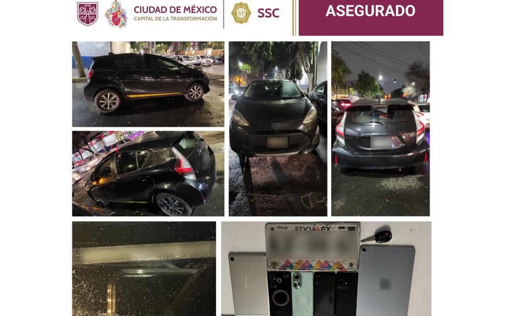 El sujeto detenido abordó un vehículo para huir del punto en donde habría cometido el crimen en la alcaldía Cuauhtémoc de la CDMX (01/03/2025). Foto: Especial