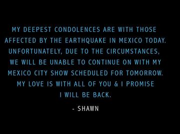 Cancelan concierto de Shawn Mendes en México