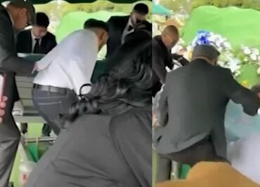 VIDEO: Colapsa plataforma en pleno funeral en Pennsylvania; familia pide indemnización