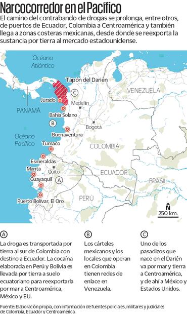Ruta del Pacífico, crucial en tráfico de drogas a México y EU